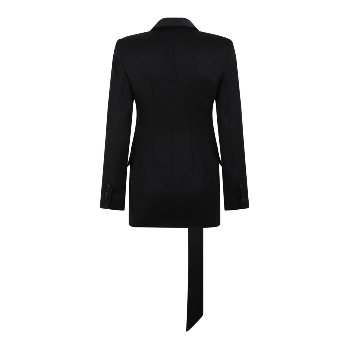 Black Virgin Wool Jacket With Knot