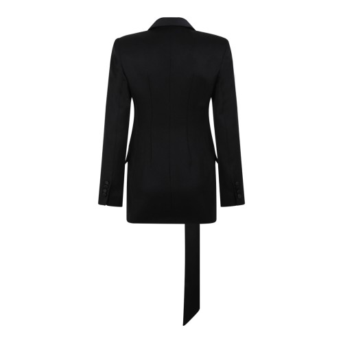 Black Virgin Wool Jacket With Knot