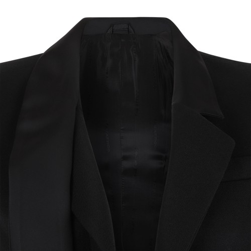 Black Virgin Wool Jacket With Knot