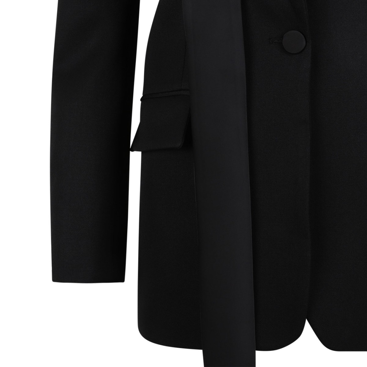 Black Virgin Wool Jacket With Knot