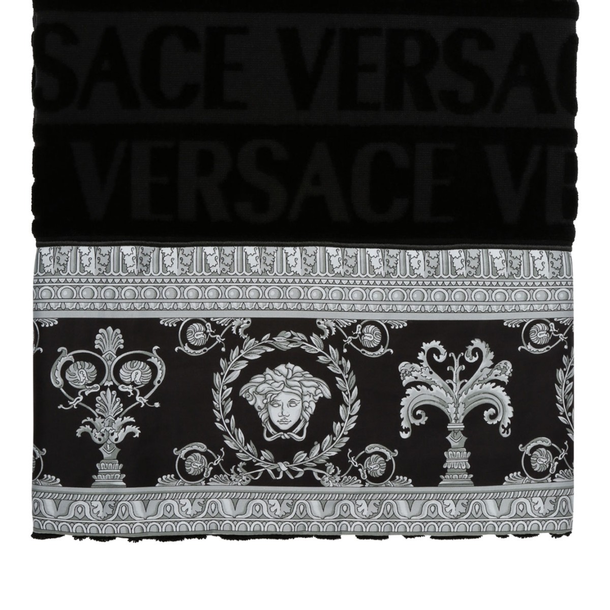 Black and Black I Love Baroque Cotton Towel