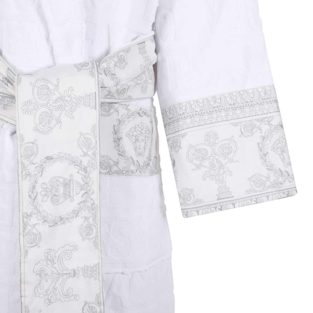 White I Love Baroque Cotton Bathrobe