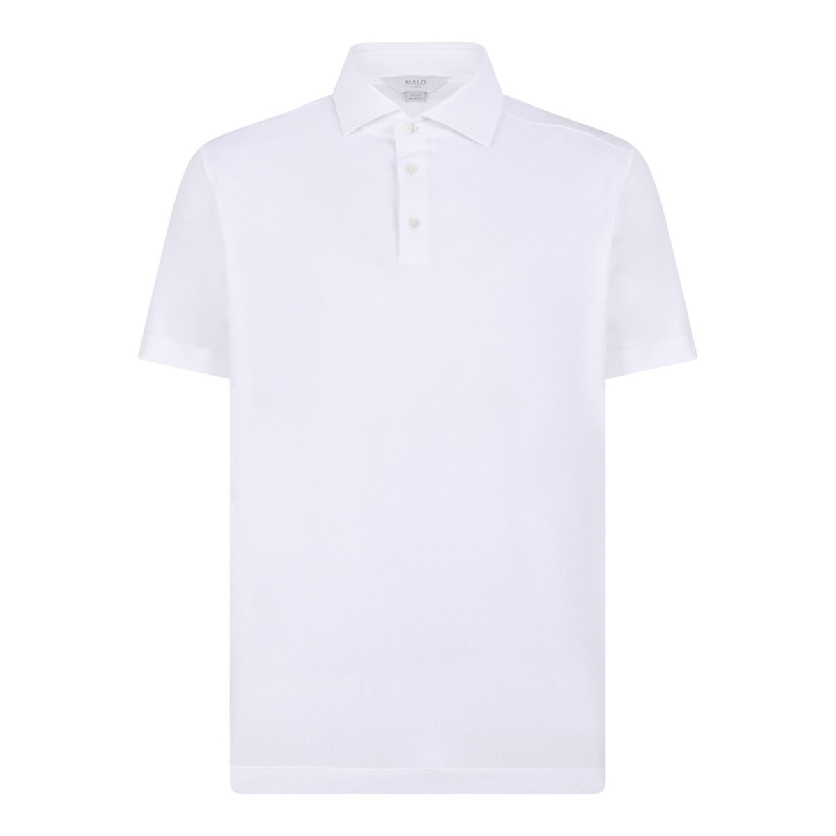 White Stretch Cotton Polo Shirt