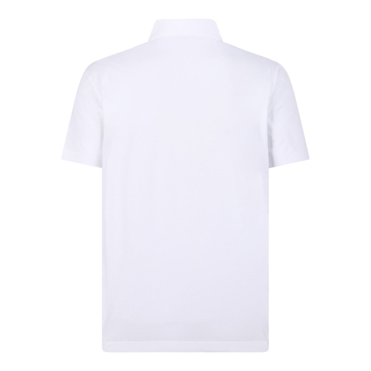 White Stretch Cotton Polo Shirt