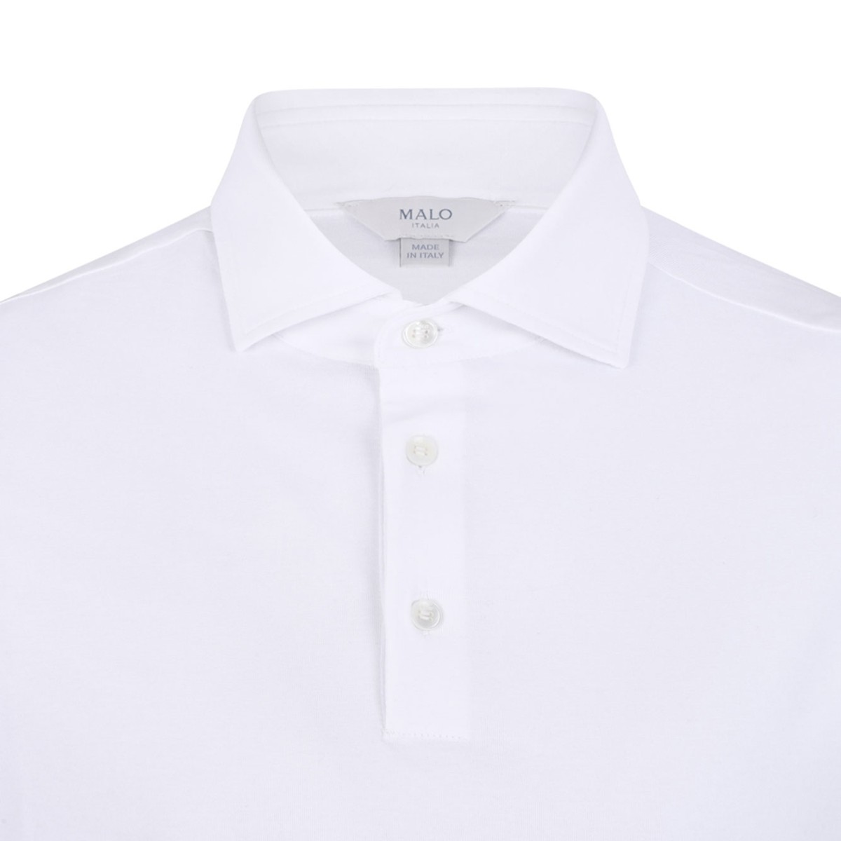 White Stretch Cotton Polo Shirt
