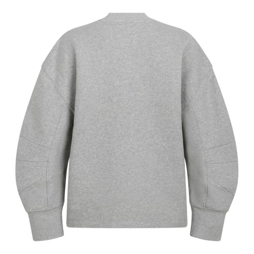 Grey Melange Sweatshirt With Side Slit 2