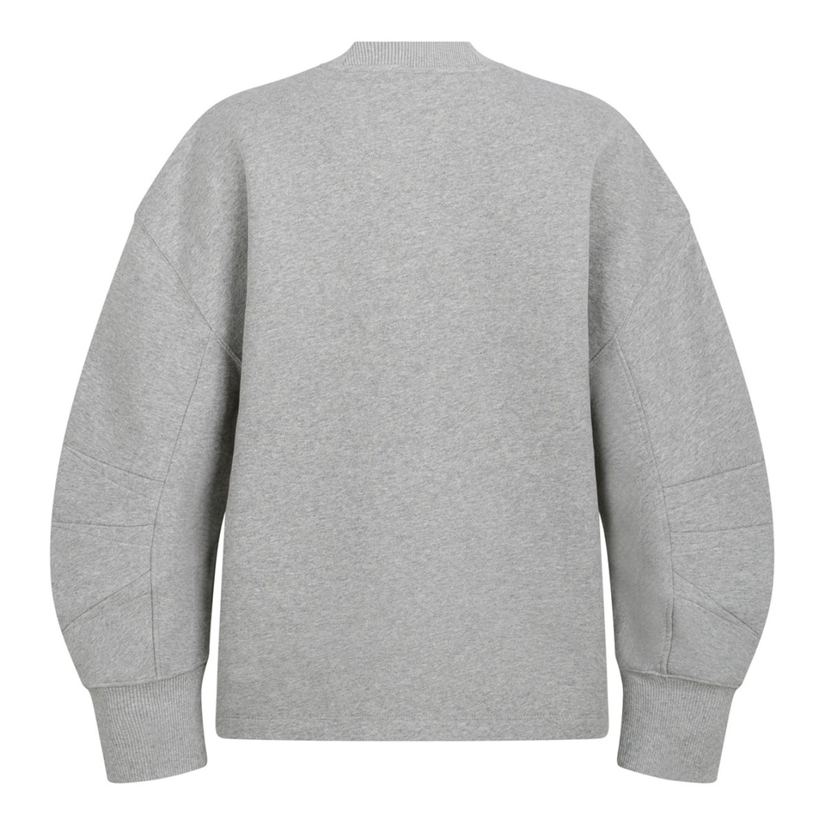 Grey Melange Sweatshirt With Side Slit
