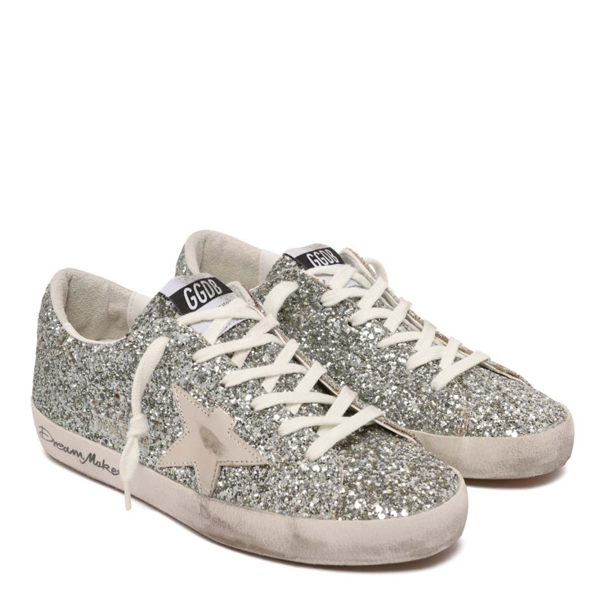 Silver Glitter Super Star Classic Sneakers