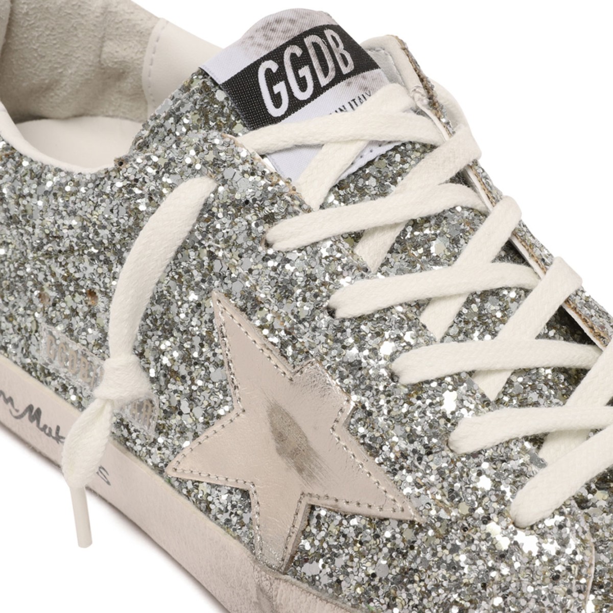 Silver Glitter Super Star Classic Sneakers