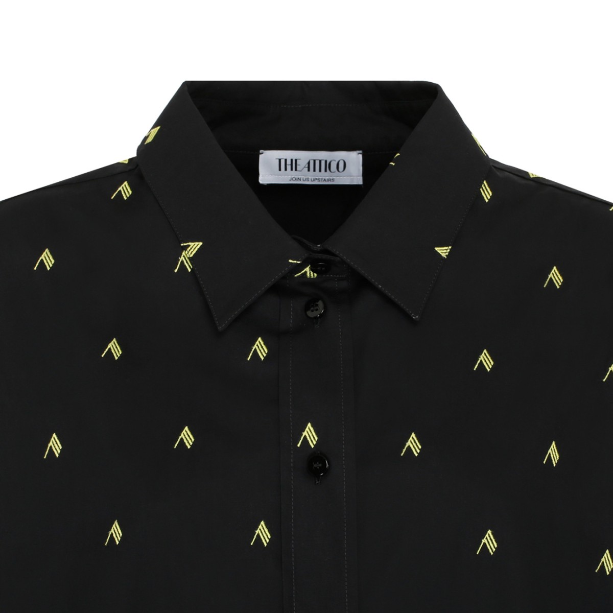 Black and Yellow Cotton Diana Logo Print Shirt