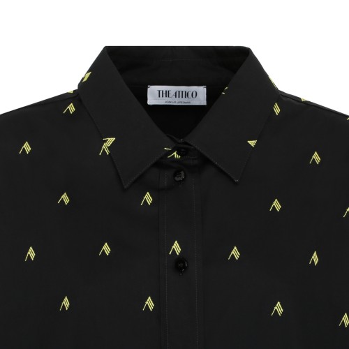 Black and Yellow Cotton Diana Logo Print Shirt
