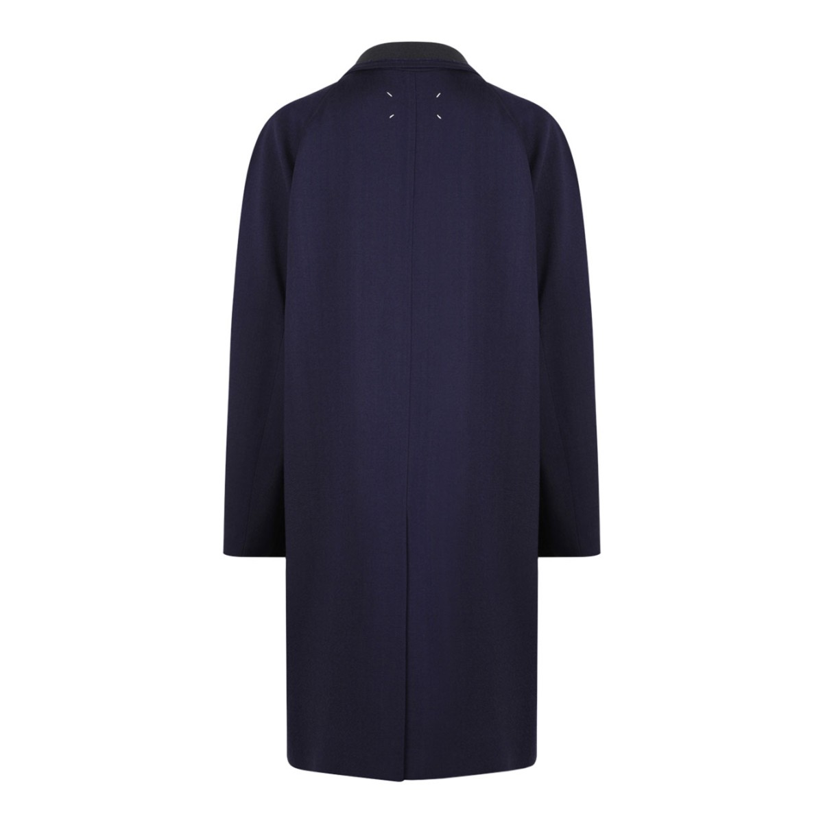 Navy Blue Wool Viscose Coat