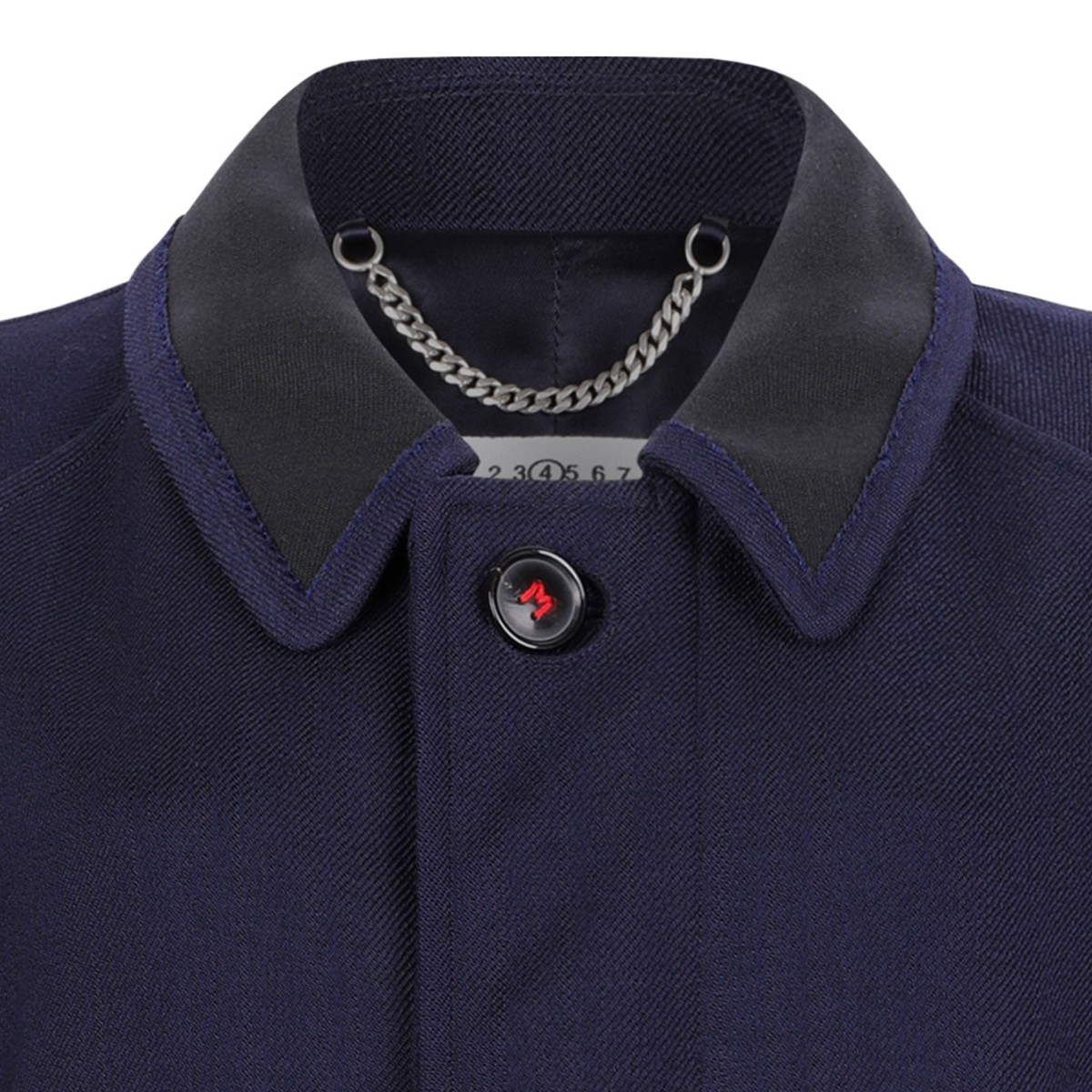 Navy Blue Wool Viscose Coat