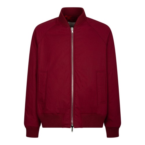 Red Check Print Bomber Jacket