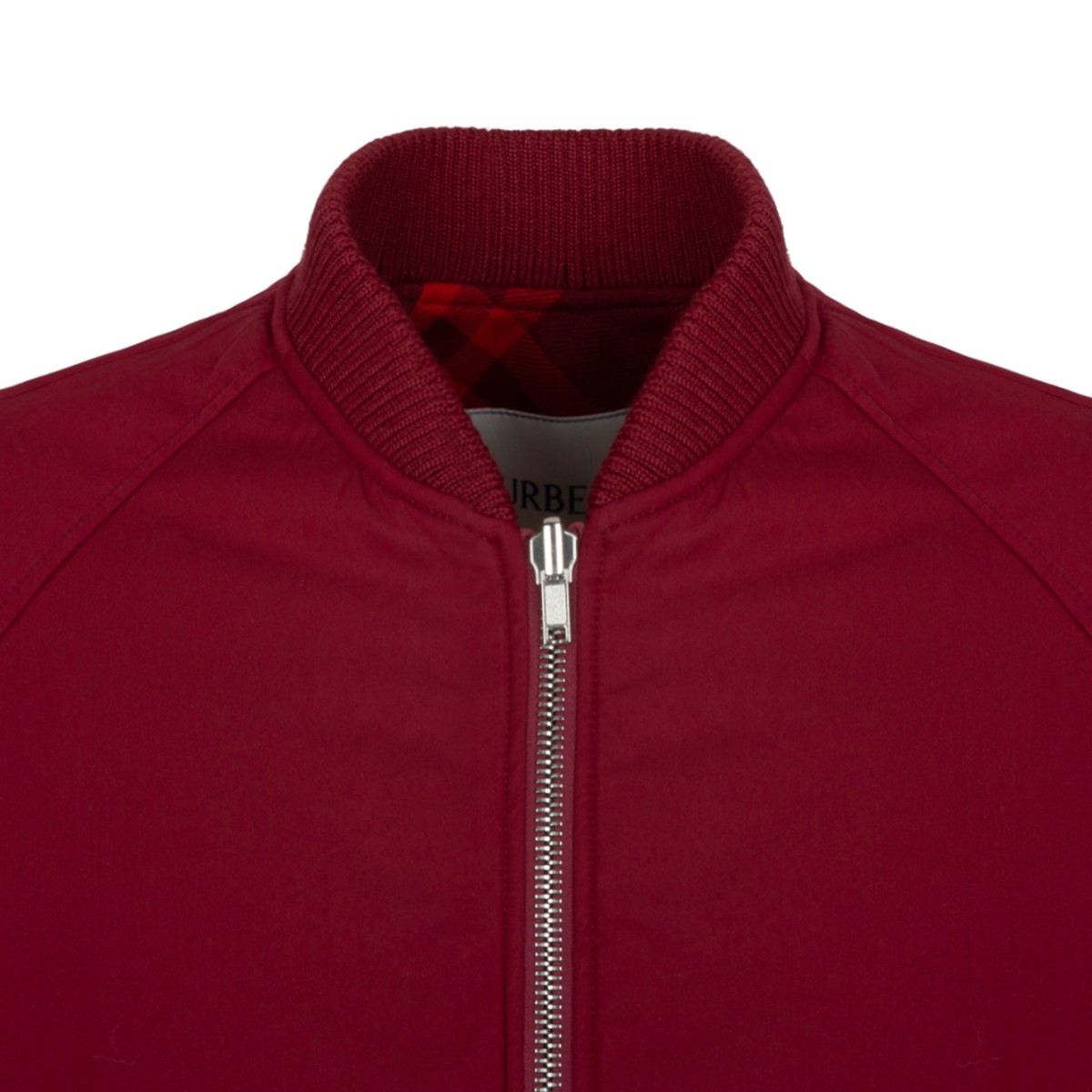 Red Check Print Bomber Jacket