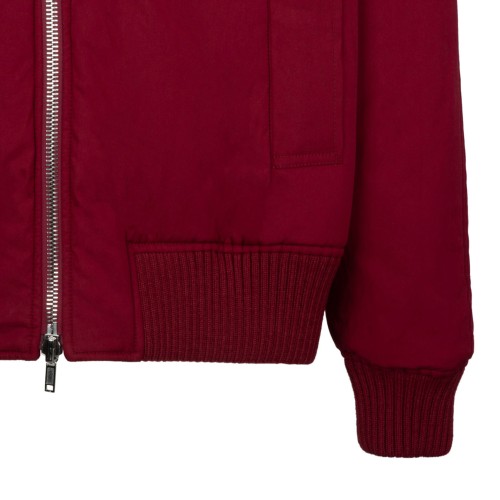 Red Check Print Bomber Jacket