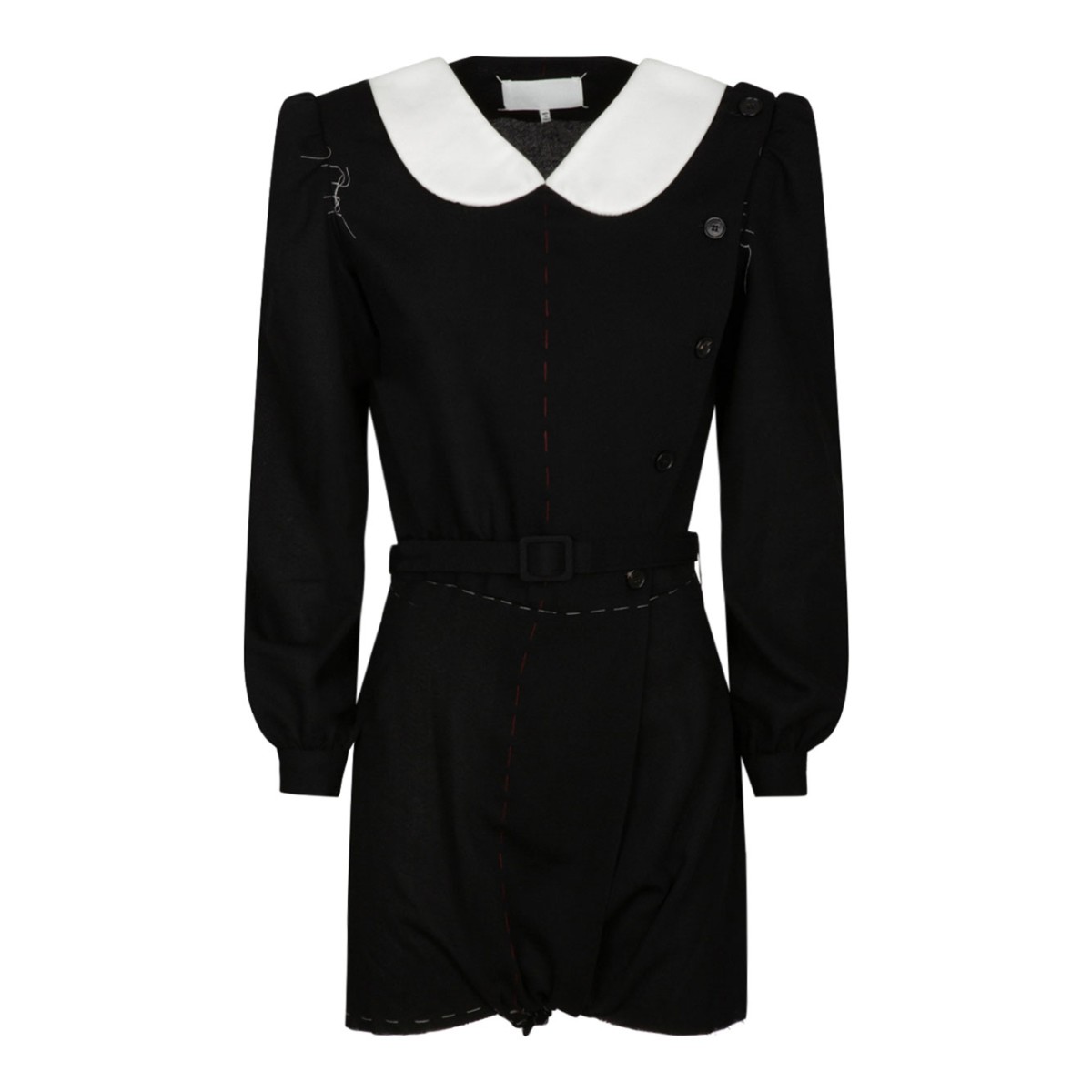 Black Raw Cut Minidress