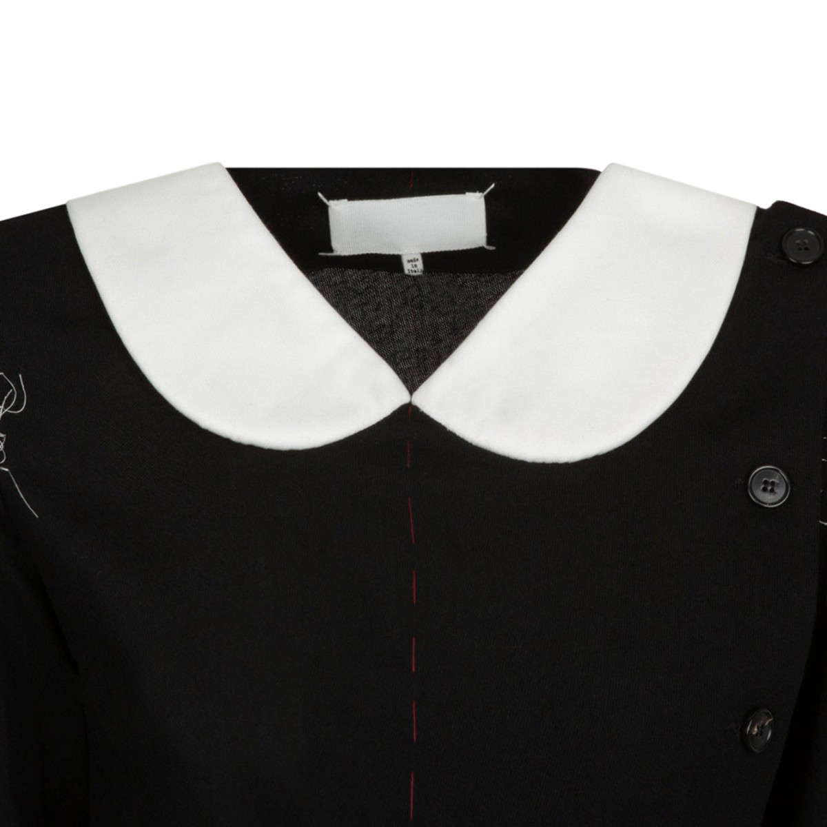 Black Raw Cut Minidress