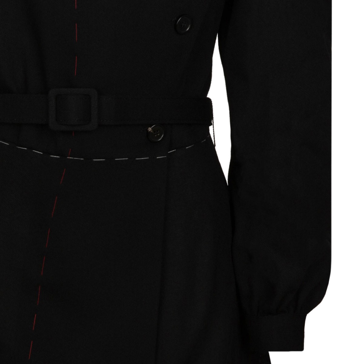 Black Raw Cut Minidress