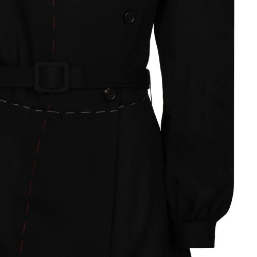 Black Raw Cut Minidress