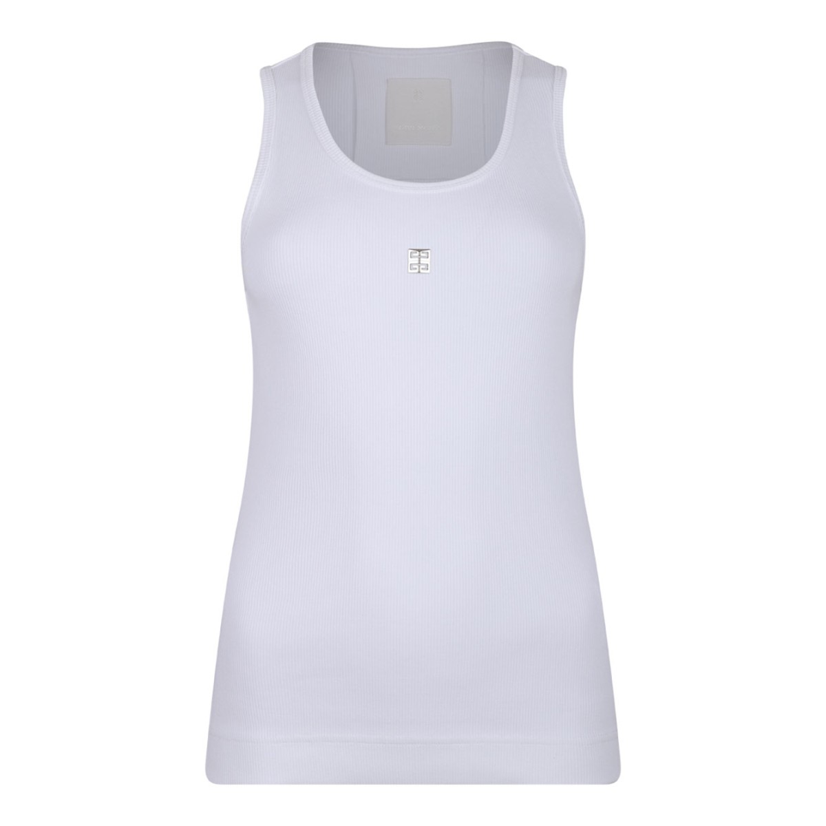 White 4G Plaque Tank Top