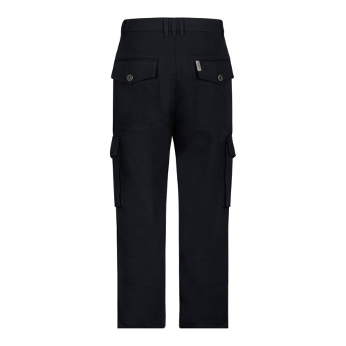 Black Cotton Cargo Trousers 2