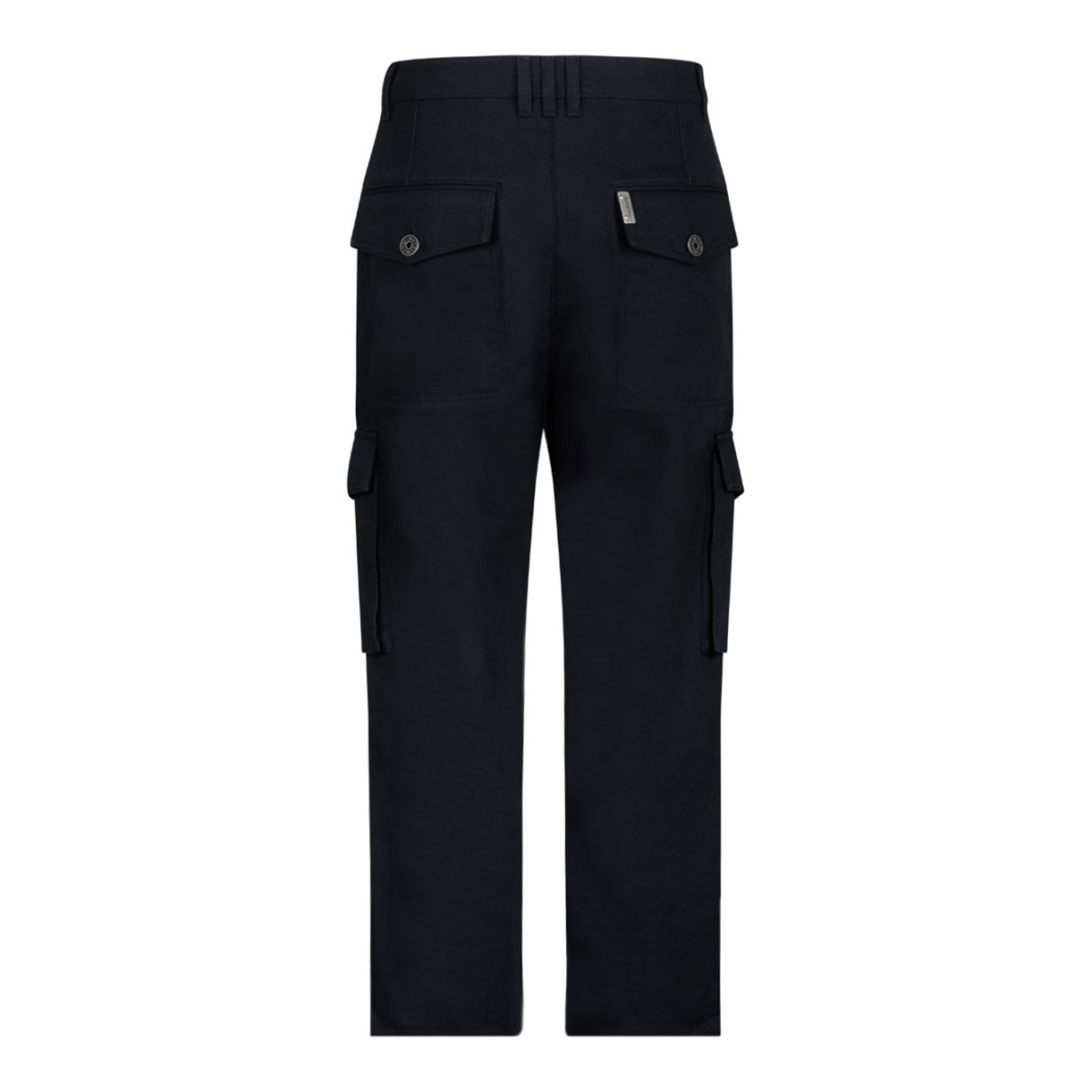 Black Cotton Cargo Trousers