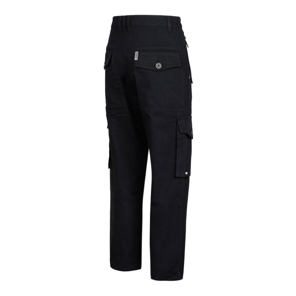 Black Cotton Cargo Trousers