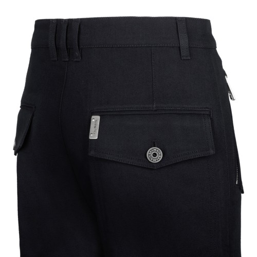 Black Cotton Cargo Trousers