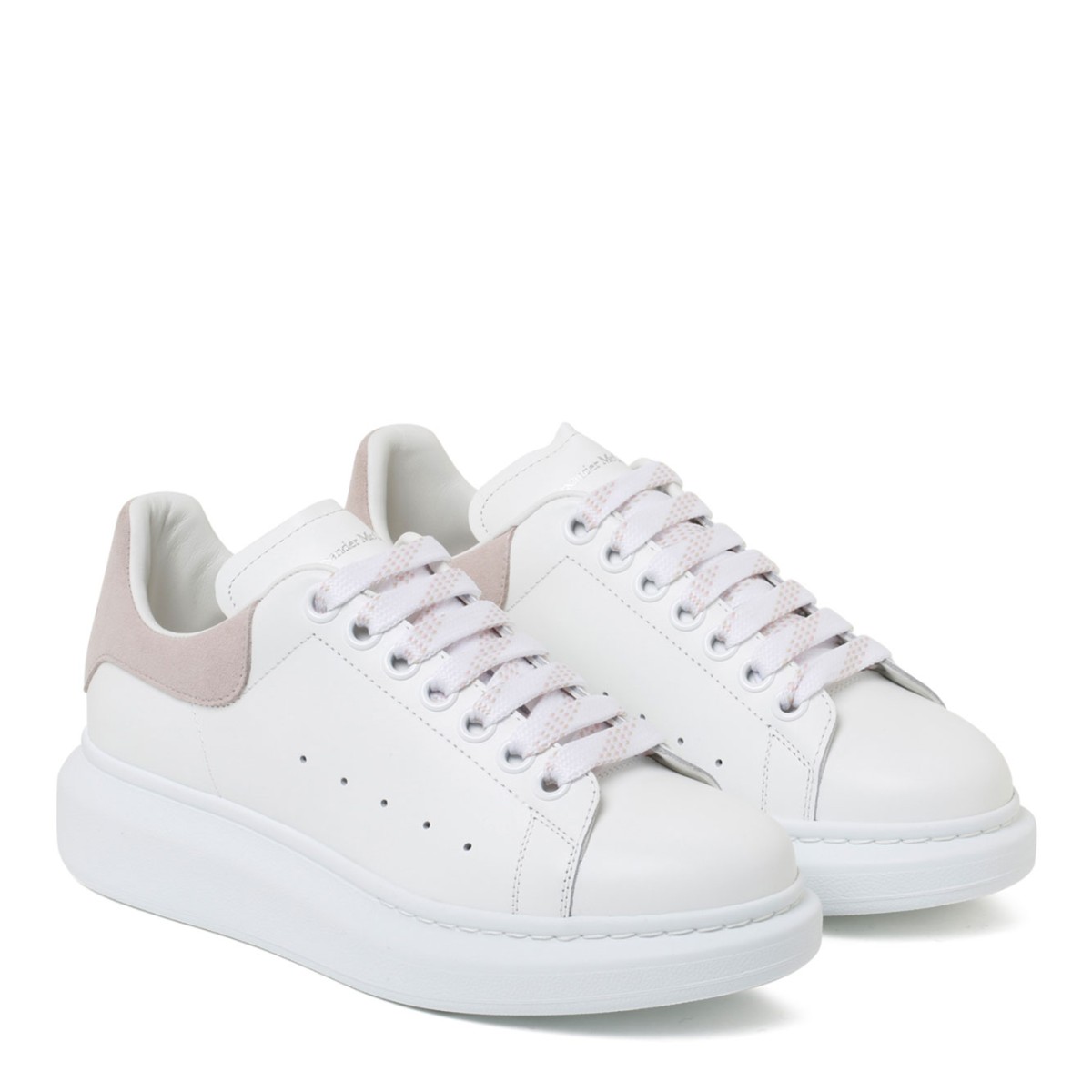 White and Light Pink Oversized Sneakers