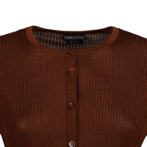 Brown Jersey Cardigan