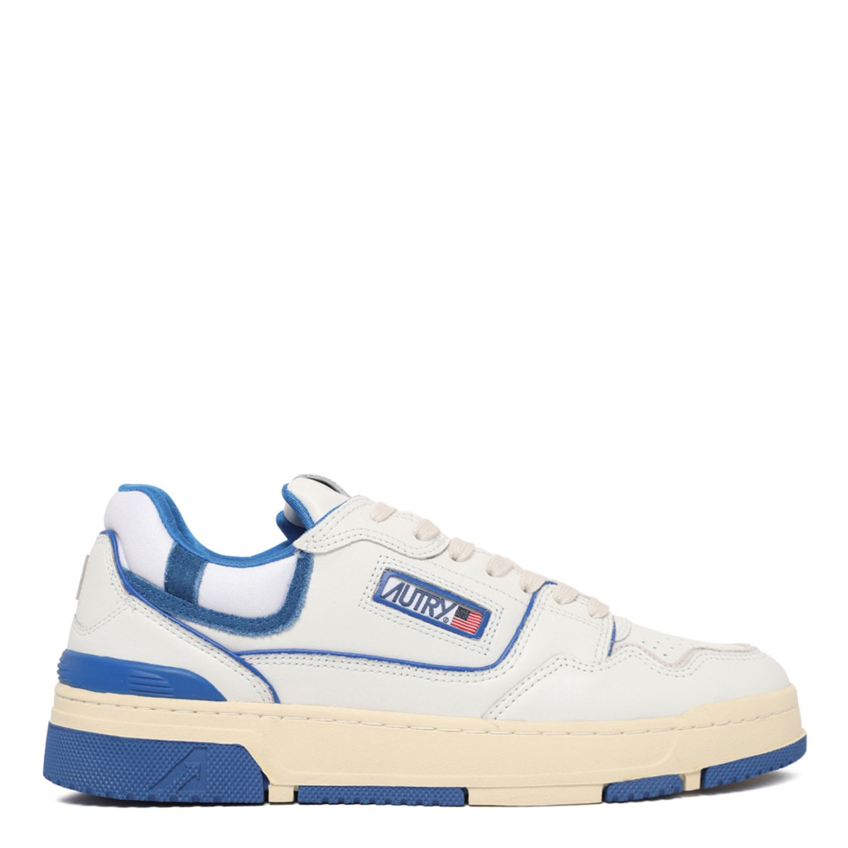 White and Blue CLC Sneakers