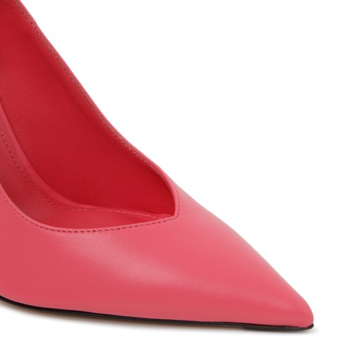 Peach Calf Leather Strap Detail Pumps