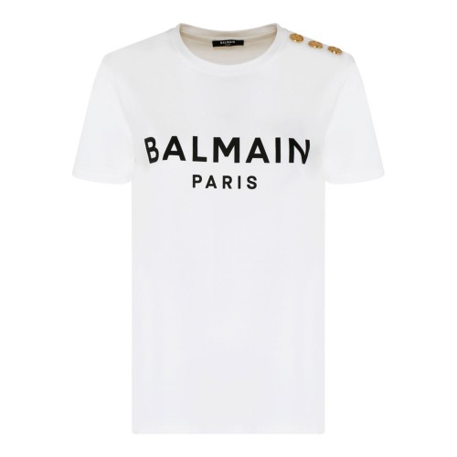 White and Black Logo Print T-Shirt