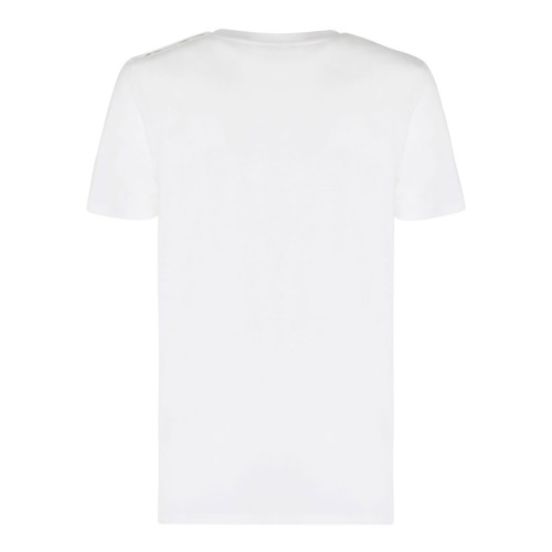 White and Black Logo Print T-Shirt