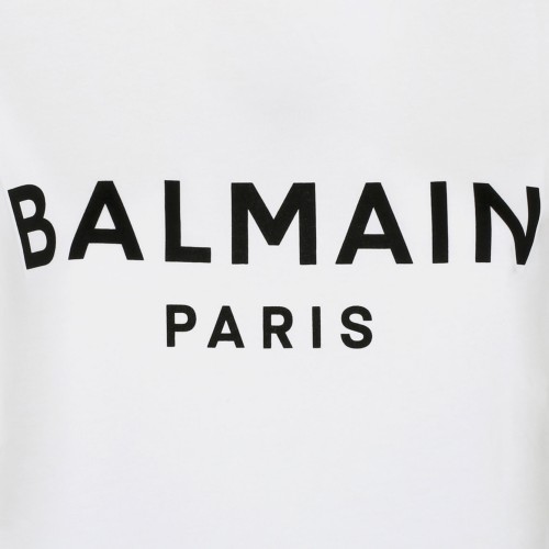 White and Black Logo Print T-Shirt