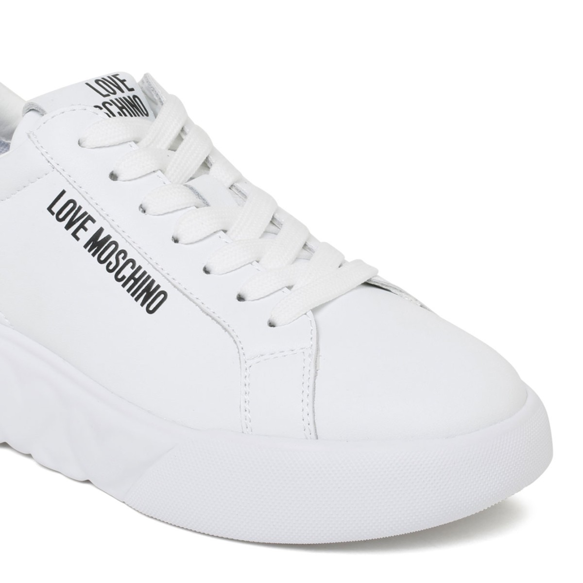 Love Moschino White and Black Platform Sneakers