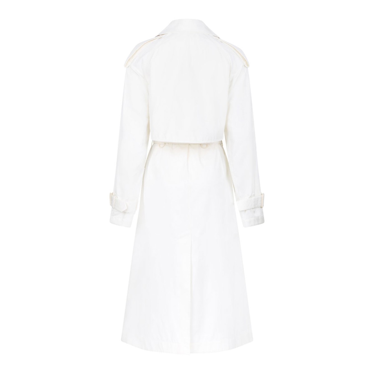 Ivory White Double-Breasted Trench Coat