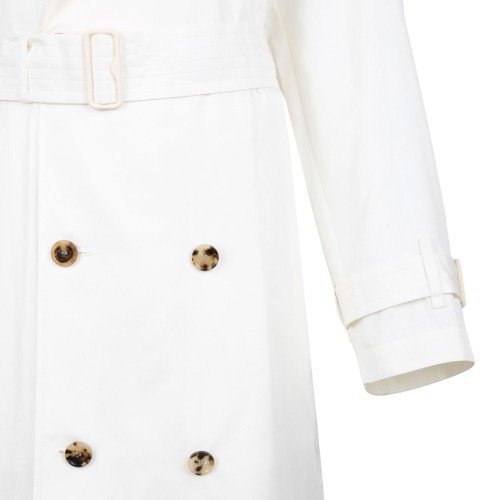 Ivory White Double-Breasted Trench Coat