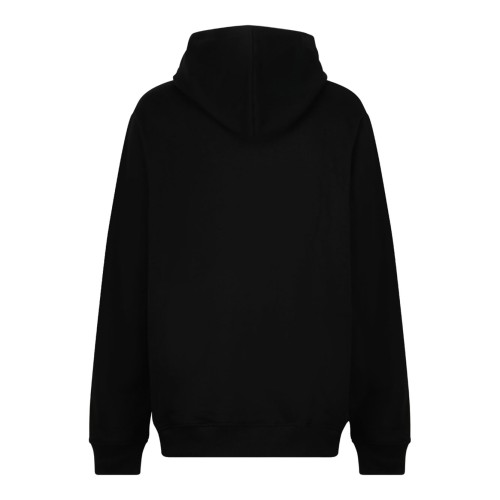 Black Flocked Logo Hoodie 2