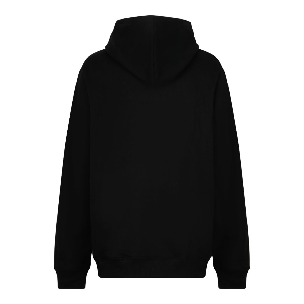 Black Flocked Logo Hoodie