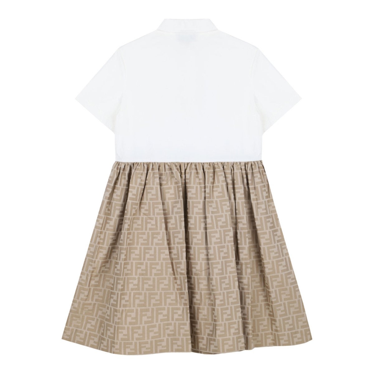 Beige And White Dress