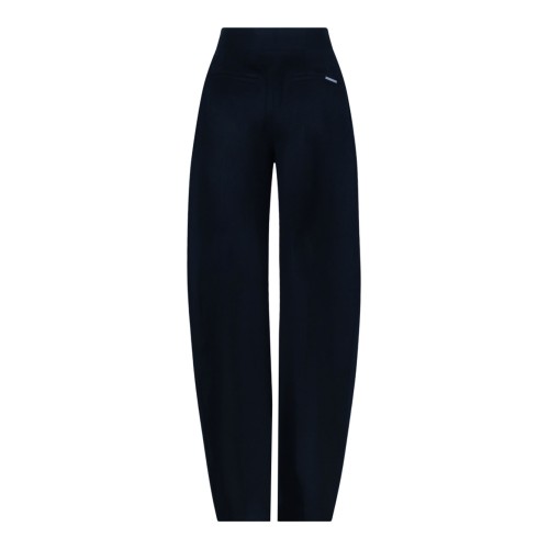 Navy Blue Pleated Trousers