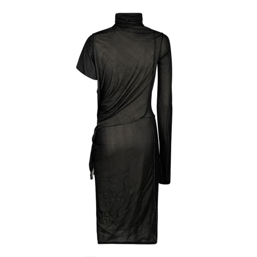 Black Asymmetrical Midi Dress 2