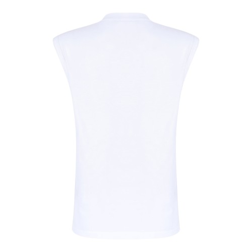 White and Black Logo Print Tank Top 2