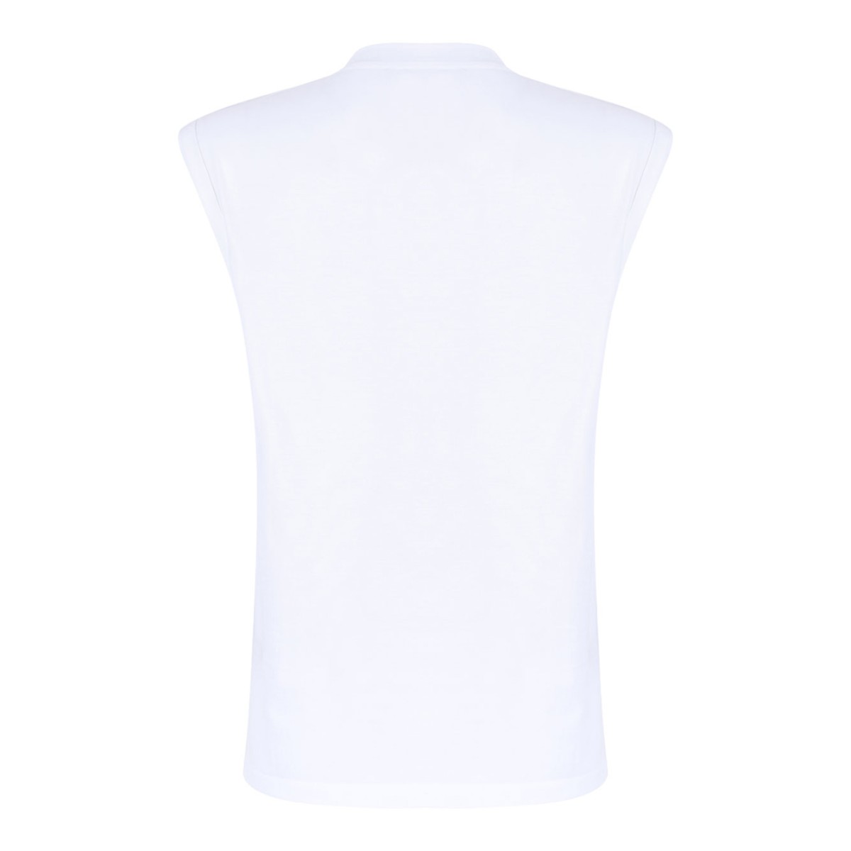 White and Black Logo Print Tank Top