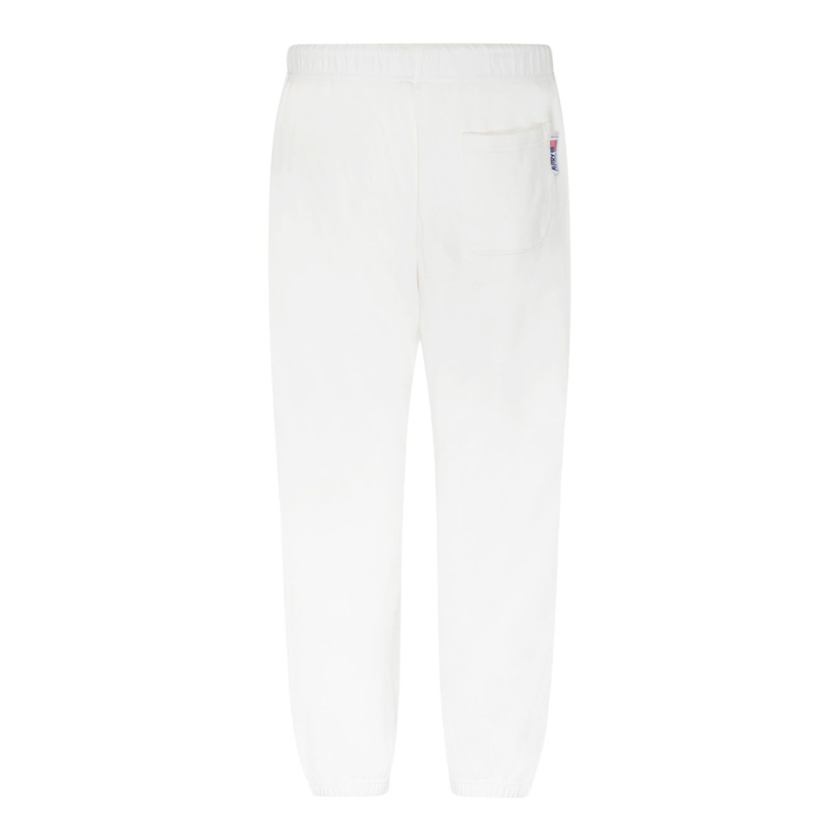 White Cotton Logo Print Drawstring Track Pants