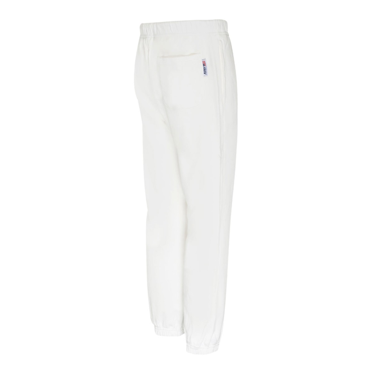 White Cotton Logo Print Drawstring Track Pants