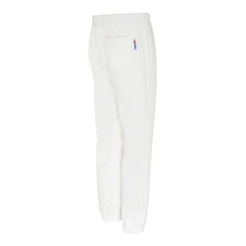 White Cotton Logo Print Drawstring Track Pants