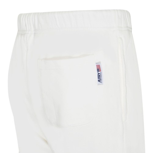 White Cotton Logo Print Drawstring Track Pants